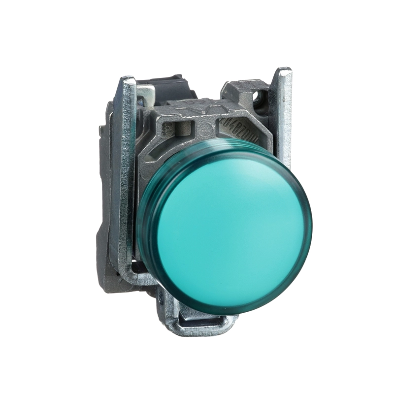 Piloto luminoso metálico verde con LED 24VCA/CC
